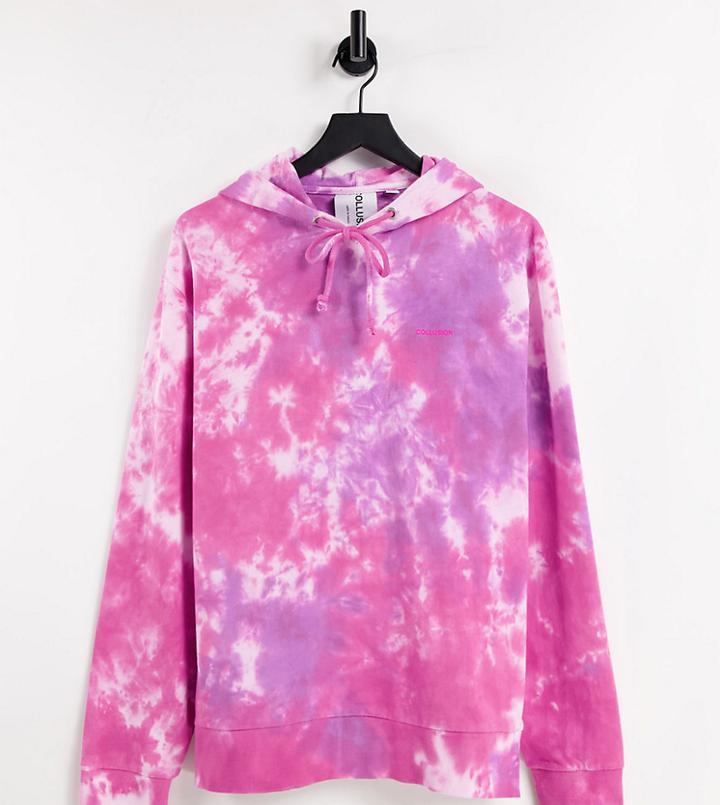 Collusion Unisex Pink Tie-dye Hoodie