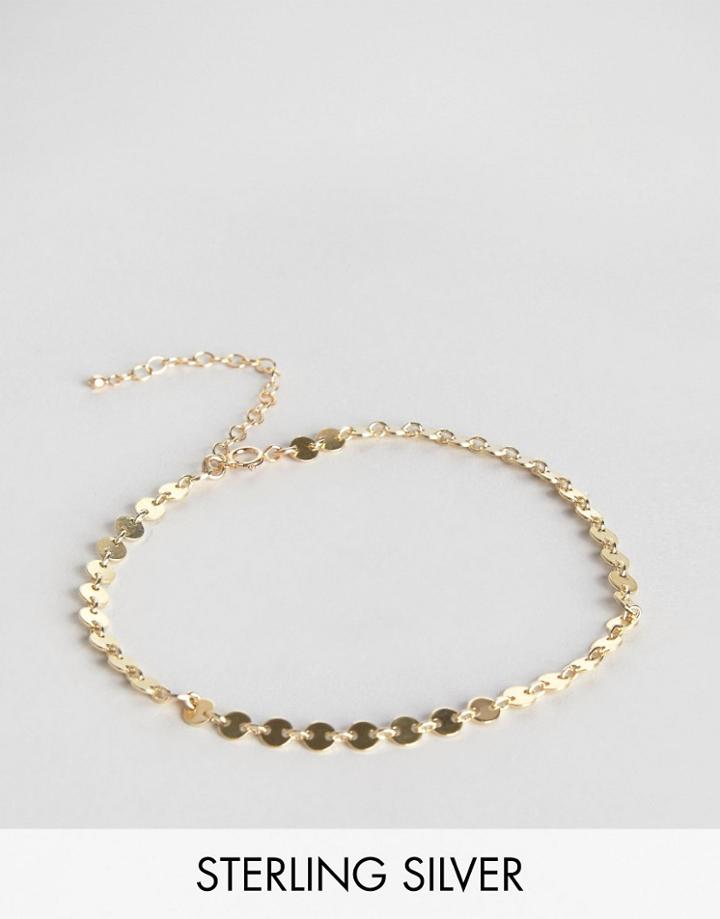 Dogeared Gold Plated Step It Up Disc Chain Anklet - Gold