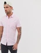 Asos Design Skinny Fit Casual Oxford Shirt In Pink - Pink