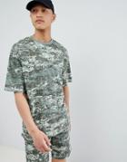 Only & Sons T-shirt With Digital Camo Print - Green