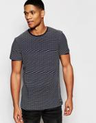 Solid Stripe T-shirt With Contrast Pocket - Navy