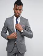 Selected Homme Slim Suit Jacket In Salt N Pepper - Gray
