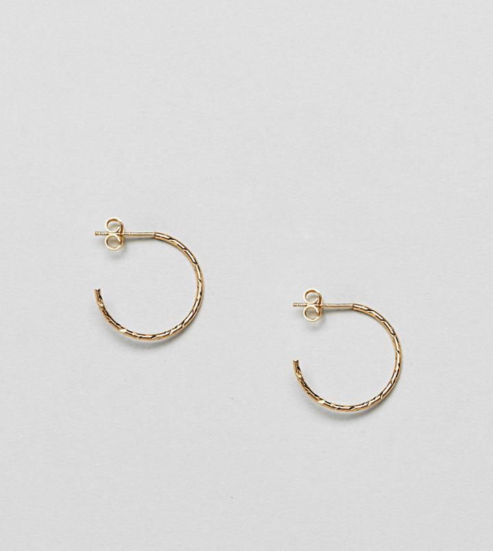 Asos Design Gold Plated Sterling Silver Vintage Style 20mm Diamond-cut Hoop Earrings - Gold