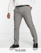 Twisted Tailor Plus Pudwill Slim Fit Suit Pants In Beige And Navy Micro Plaid-multi