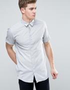 Jack & Jones Core Short Sleeve Shirt In Regular Fit With Block Panel Detail - Gray