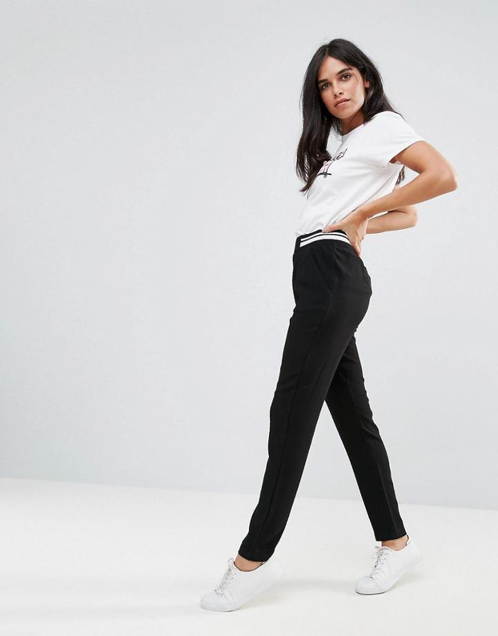 Jdy Alba Sportstripe Waistband Pants - Black