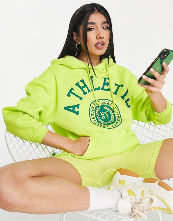 Stradivarius Athletic Oversized Hoodie In Yellow - Part Of A Set