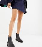 Asos Design Addie Leather Chunky Chelsea Boots - Black