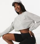 Missguided Tall Cropped Sweatshirt In Gray-grey