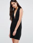 Re: Dream Low Front Pinafore Dress With Low Back - Black