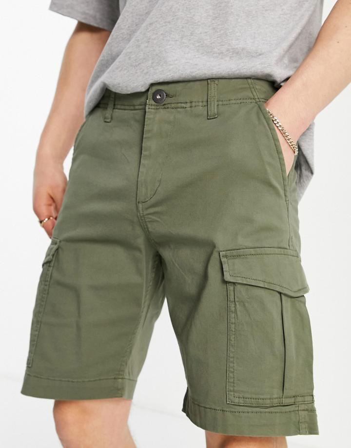 Jack & Jones Intelligence Cargo Shorts In Khaki-brown