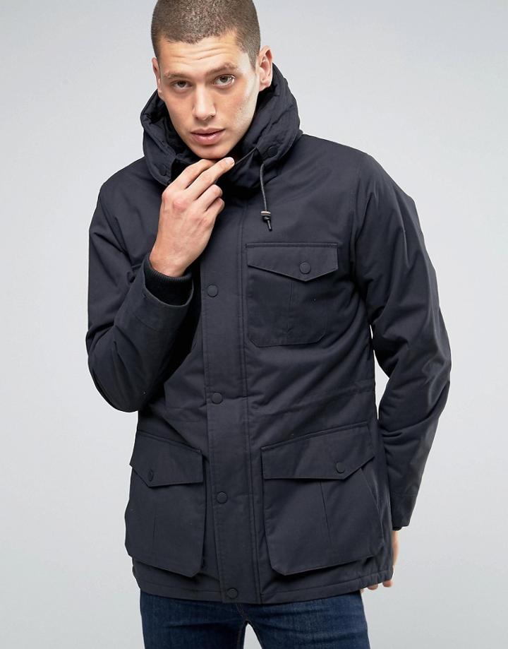 Brave Soul Premium Four Pocket Hooded Jacket - Navy