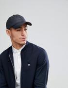 Emporio Armani Nylon Logo Baseball Cap In Black - Black