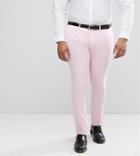 Asos Plus Wedding Super Skinny Smart Pants In Pale Pink - Pink