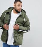 Sixth June Puffer Jacket In Khaki Exclusive To Asos-green