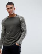 Brave Soul Long Sleeve Crew Neck Top - Green