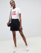 Asos Design Tailored Mini Pleated Skirt - Black