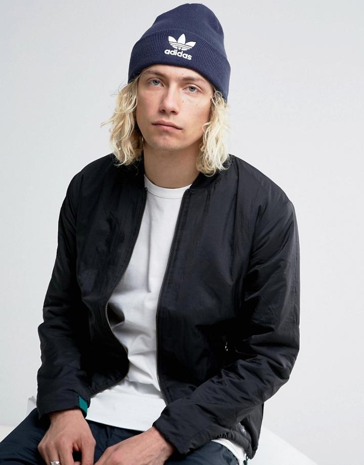 Adidas Originals Trefoil Beanie In Navy Bk7639 - Navy