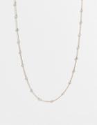 Asos Design Necklace With Jade Detail In Gold Tone