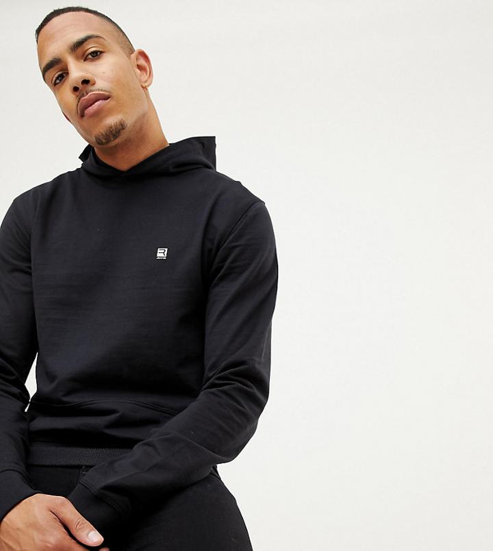 Replika Tall Pullover Hoodie In Black - Black