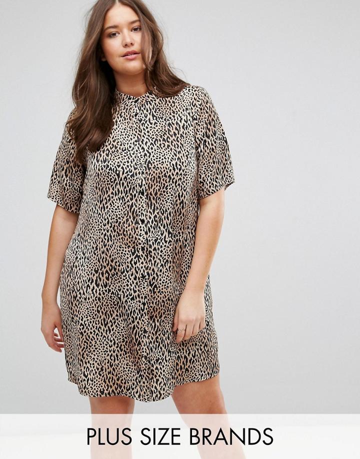 Junarose Animal Print Shirt Dress - Multi