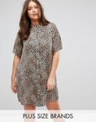 Junarose Animal Print Shirt Dress - Multi