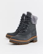 Timberland Courmayeur Valley Shearling Ankle Boots In Gray