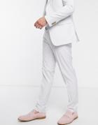 Asos Design Wedding Slim Suit Pants In Light Gray