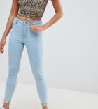 Miss Selfridge High Rise Jegging In Light Wash - Blue