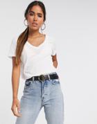 Vero Moda V Neck T-shirt In White