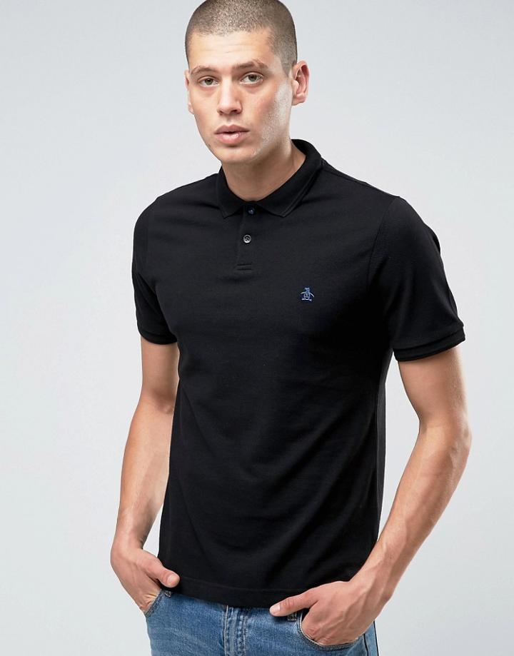 Original Penguin Winston Slim Fit Polo Shirt - Black