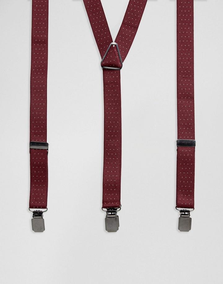 Peter Werth Suspenders In Burgundy Spot - Red