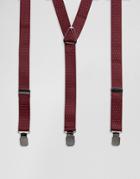 Peter Werth Suspenders In Burgundy Spot - Red
