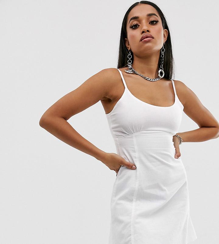 Collusion Petite Mini Cami Dress-white