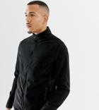Asos 4505 Tall Fleece With Full Zip In Black Thermal Fabric