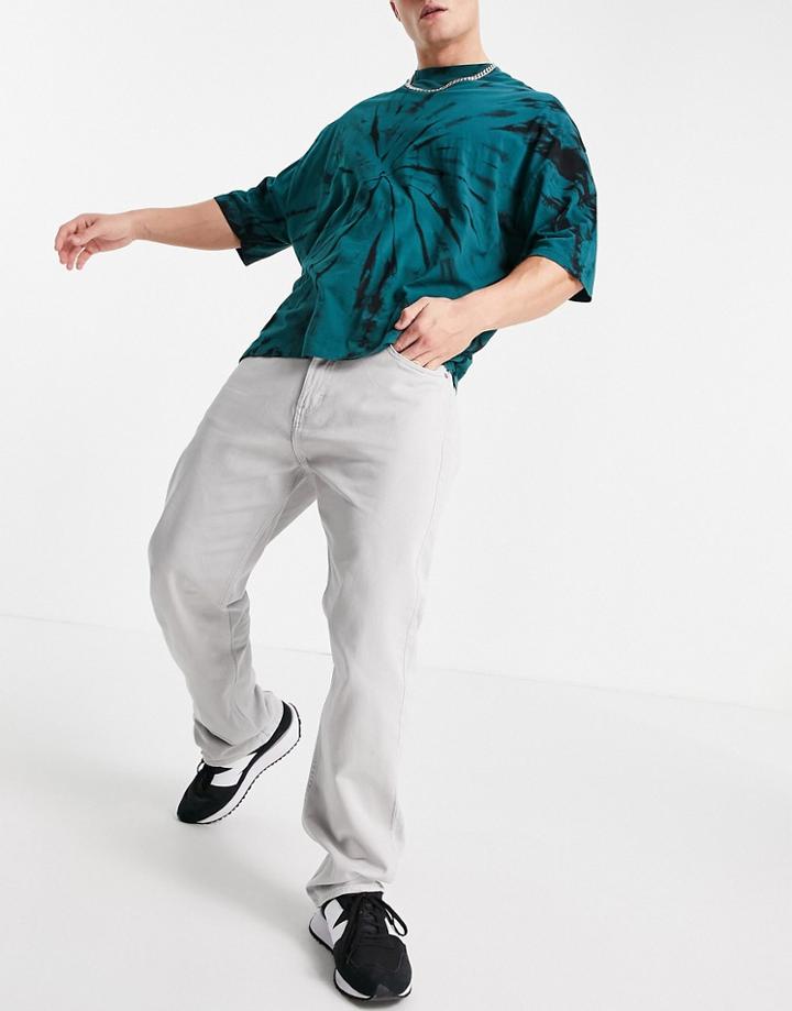 Weekday Space Washed Pants In Light Gray-grey