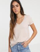 River Island Loose Fitting T-shirt In Beige