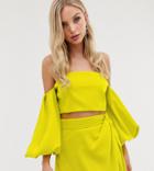 Yaura Bandeau Top With Balloon Sleeve Two-piece In Green - Green