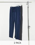 Threadbare 2 Pack Sweatpants In Gray And Navy-multi