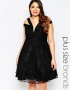 Forever Unique Skater Dress With Strap Detail - Black