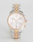 Michael Kors Mk5735 Lexington Bracelet Watch In Mixed Metal-silver