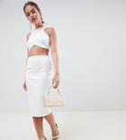 Asos Design Petite Super Cut Out Bodycon Midi Dress - White