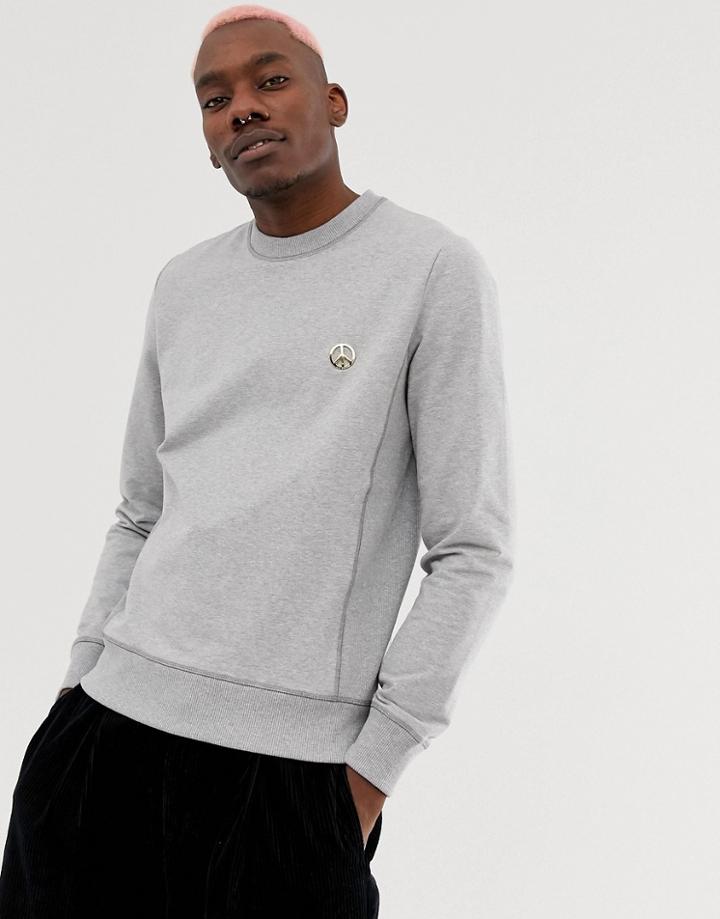 Love Moschino Sweatshirt With Chest Logo - Gray