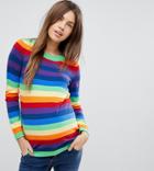 Asos Maternity Sweater In Bright Stripe - Multi
