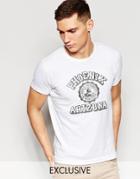 Franklin & Marshall T-shirt With Phoenix Arizona Print Exclusive To Asos - White