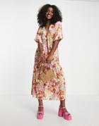 Nobody's Child Valentine Midi Dress In Poppy Mix-multi