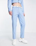 Asos Design Slim Suit Pants In Pale Blue