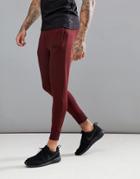 Muscle Monkey Skinny Joggers In Burgundy - Red