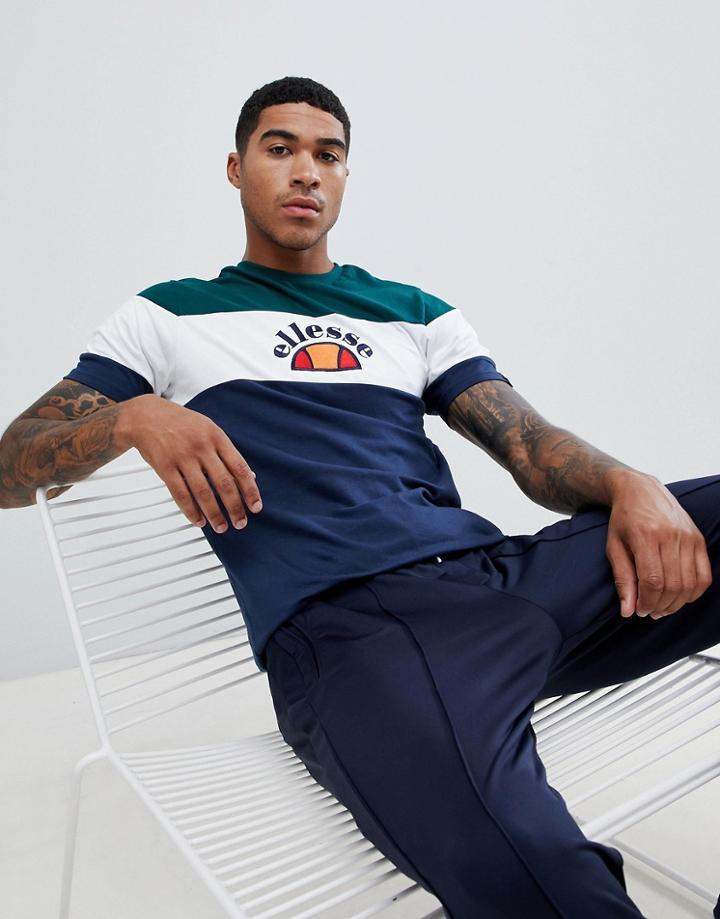 Ellesse Gubbio Block Panel T-shirt In Navy - Navy