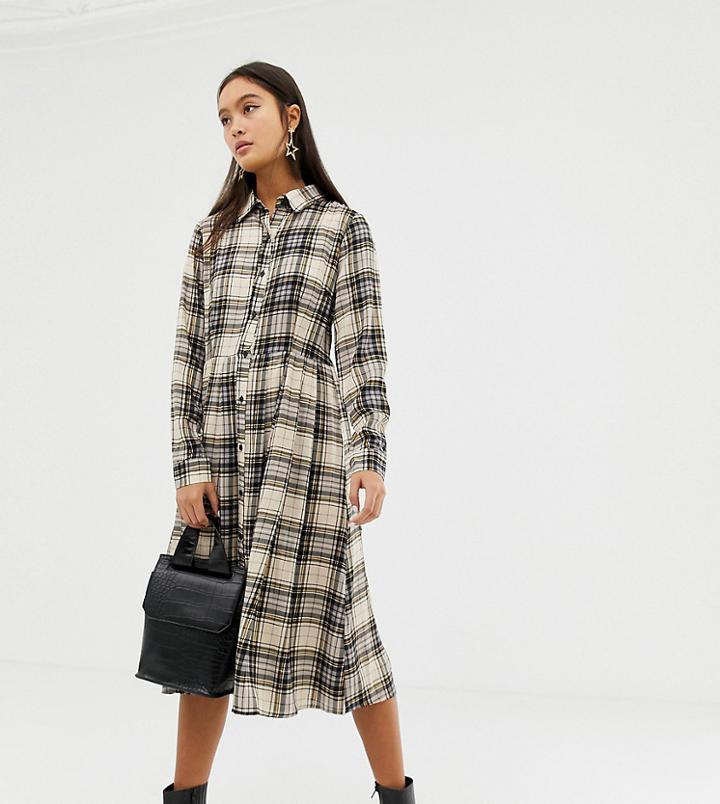 Glamorous Midi Shirt Dress In Check